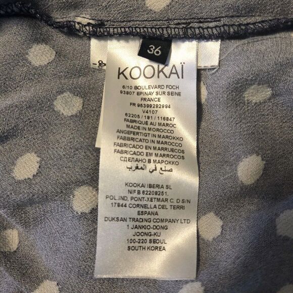 Kookai Polka Dot Bomber Jacket Womens Size 4 / 36 Navy Blue & White Zipper Light - Picture 7 of 9